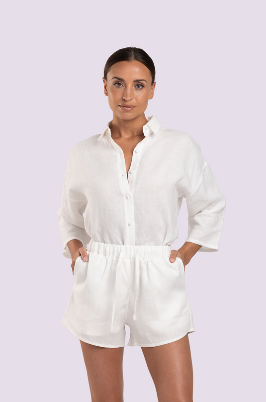 Rita Short - Linen Off White