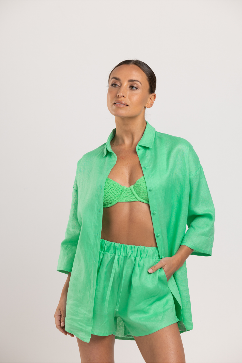 Rita Shirt - Linen Green