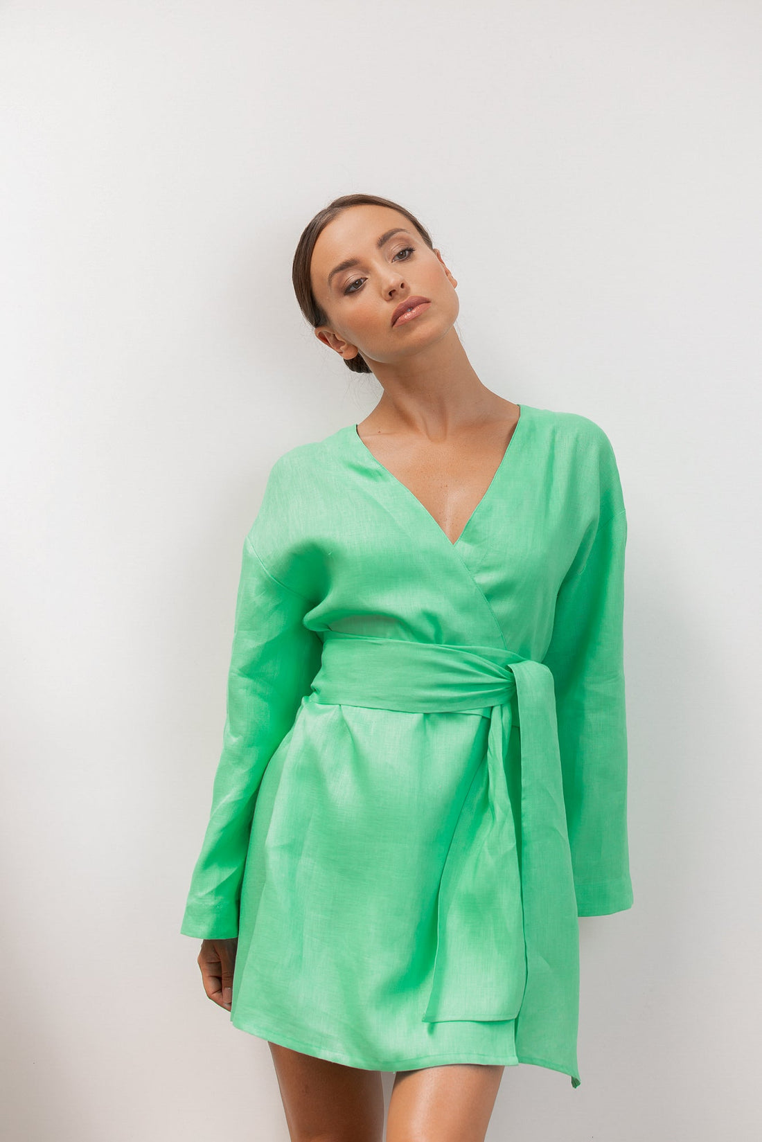 Julia Kimono - Linen Green
