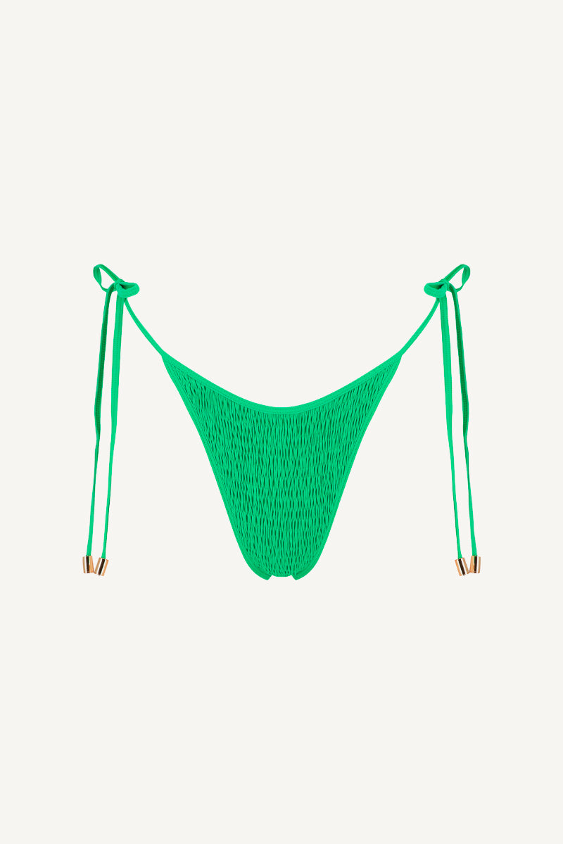 Sustainable swimwear pieces_Green bottom_Green swimwear_Green bikini_Green bikini bottom_Belgium design_Camille Bottom_Camille swimwear_Fashion