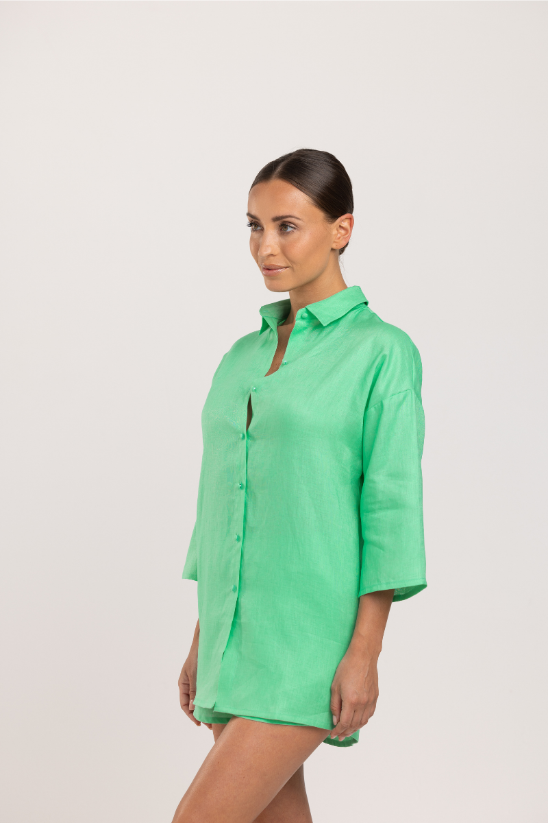 Rita Shirt - Linnen Groen