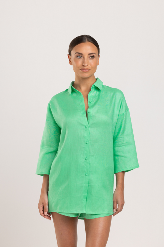 Rita Shirt - Linen Green