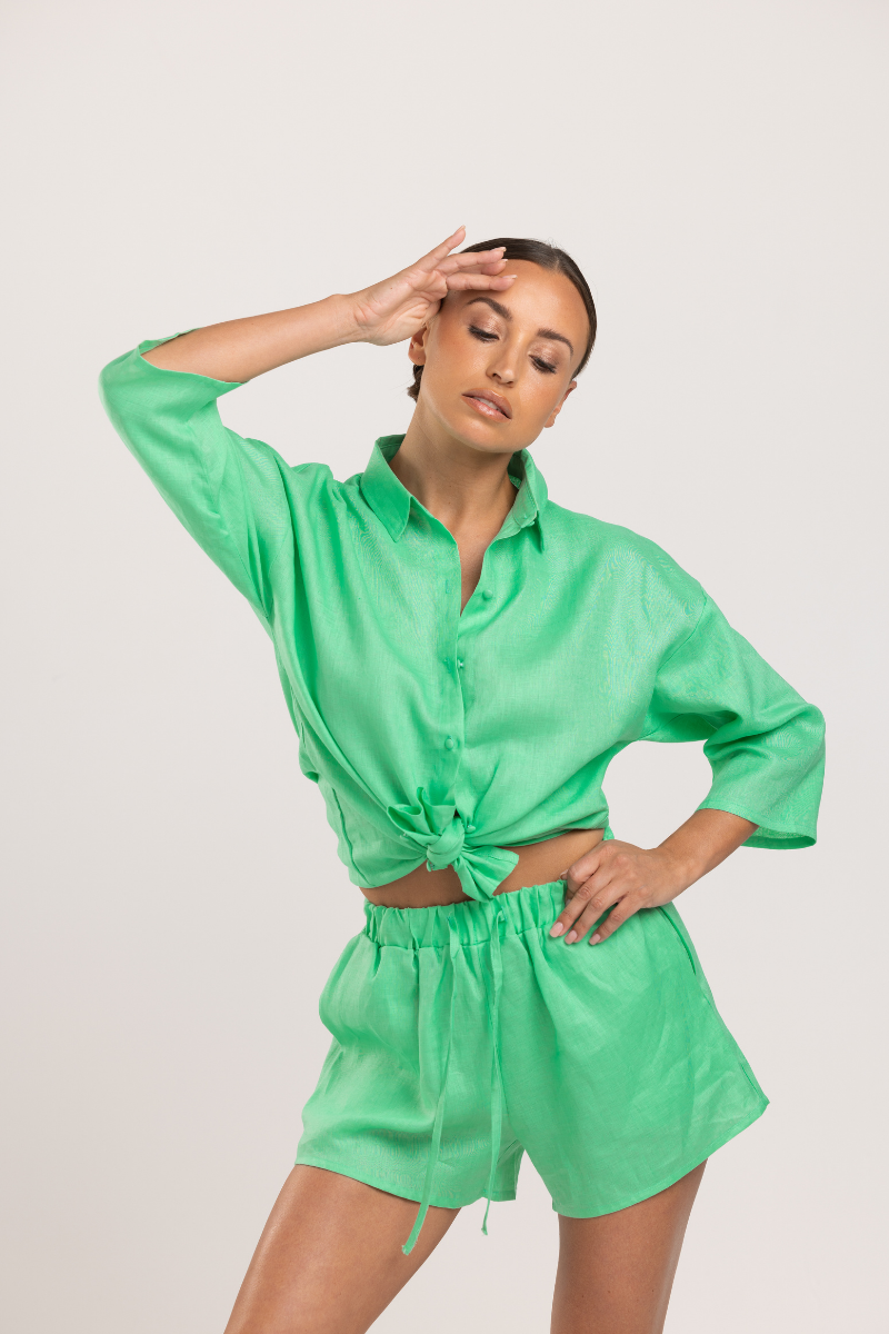 Rita Shirt - Linen Green