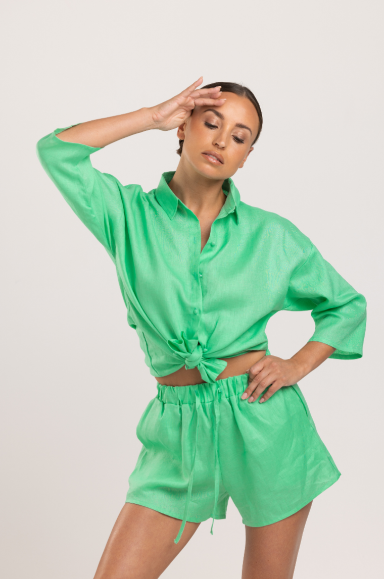 Rita Short - Linen Green