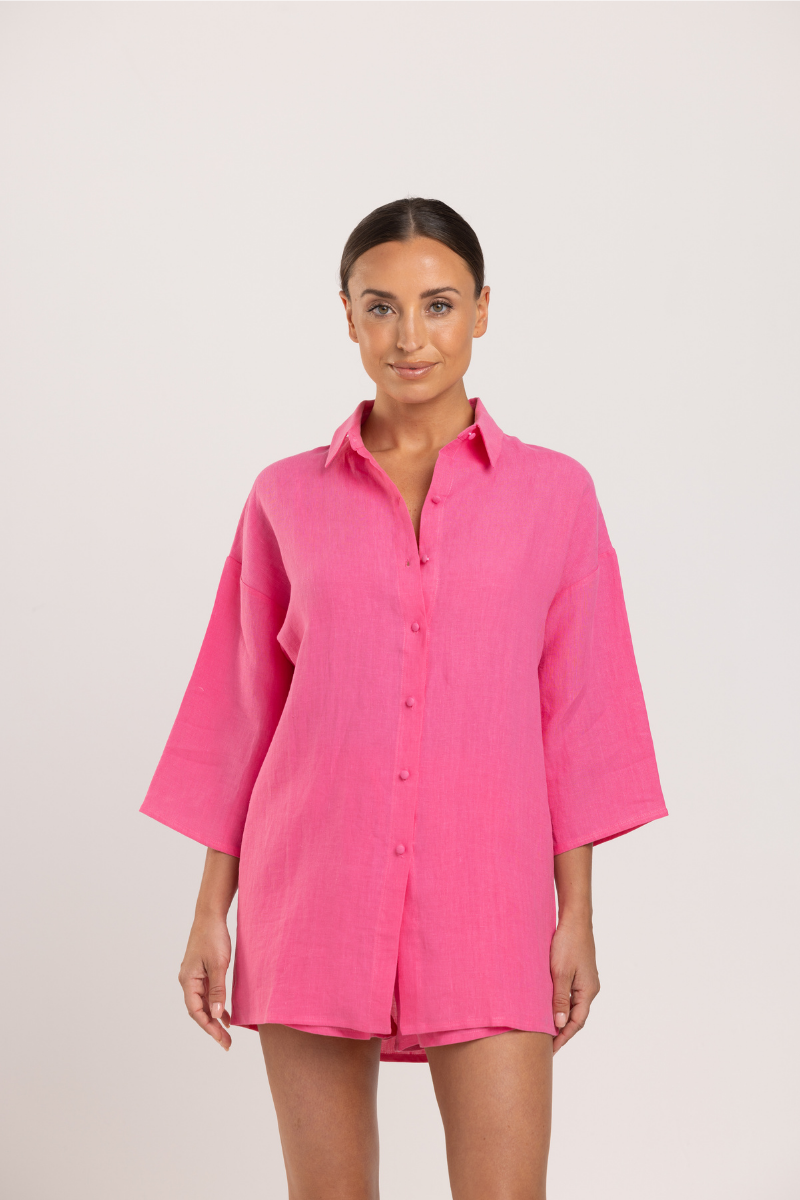 Rita Shirt - Linen Pink