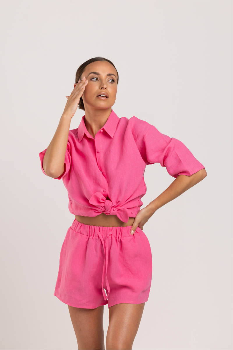 Rita Shirt - Linen Pink